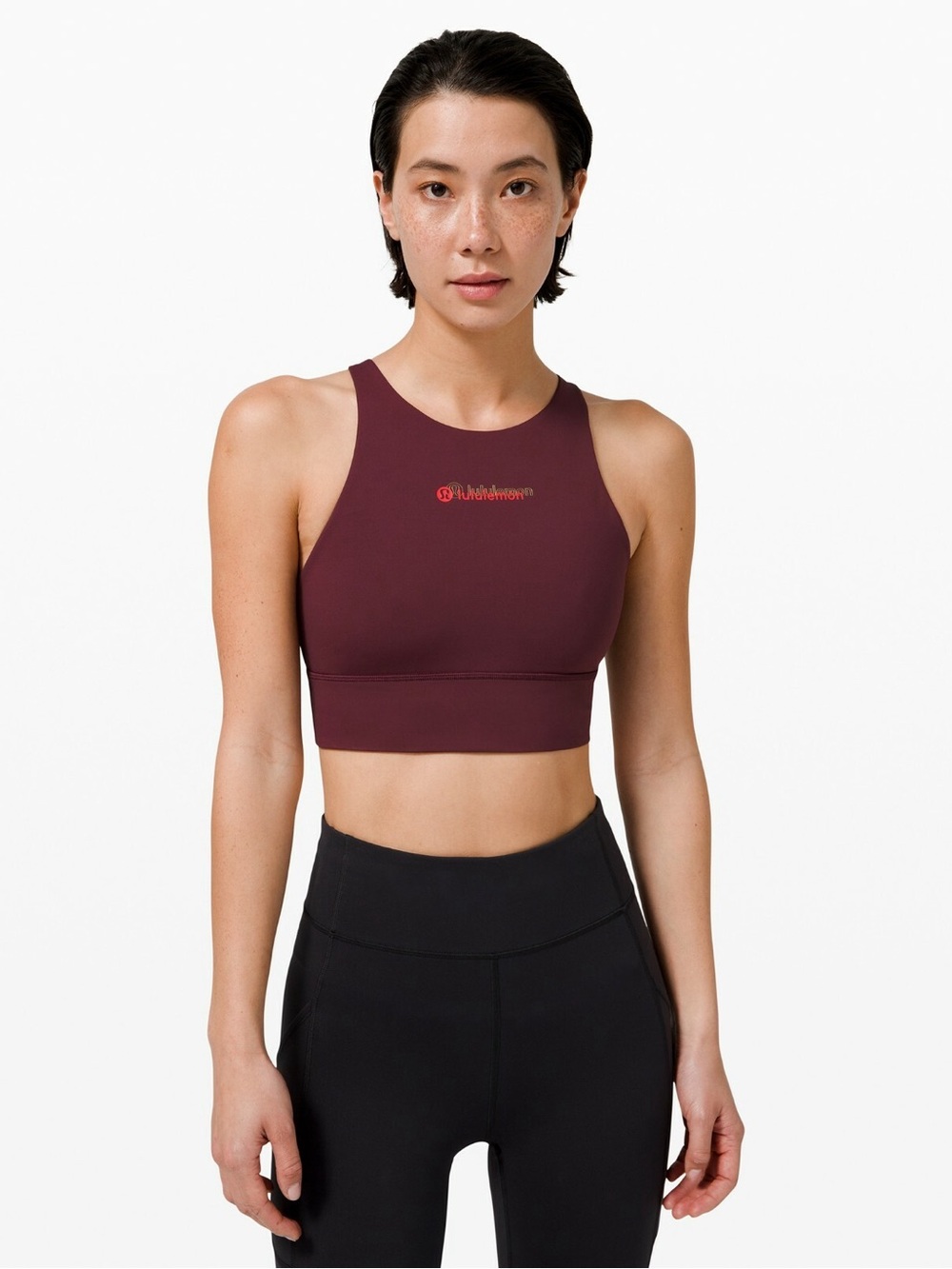 Lululemon Energy Bra high neck long line lunar new year cassis size 6